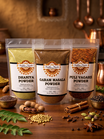 Dhaniya Powder + Garam Masala + Puli Vaghare Powder