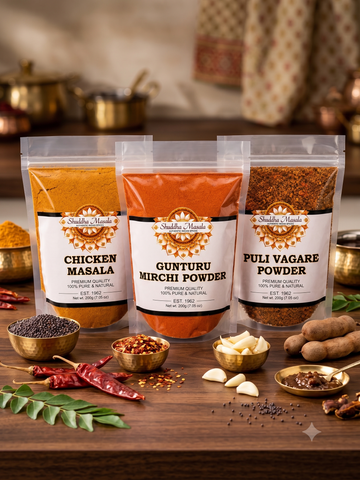 Chicken Masala + Chili Powder + Puli Vaghare Powder