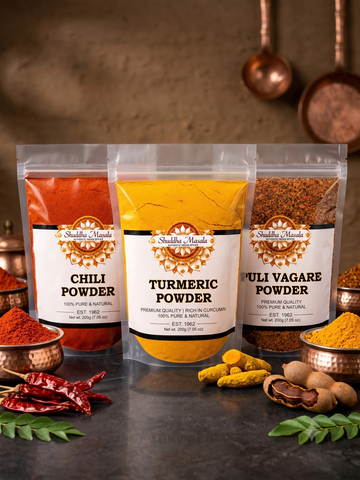Turmeric Powder + Chili Powder + Puli Vaghare Powder