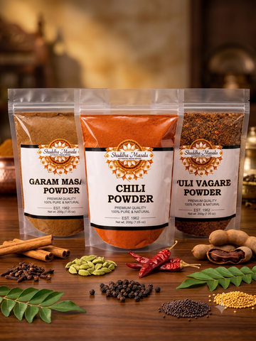 Garam Masala + Chili Powder + Puli Vaghare Powder