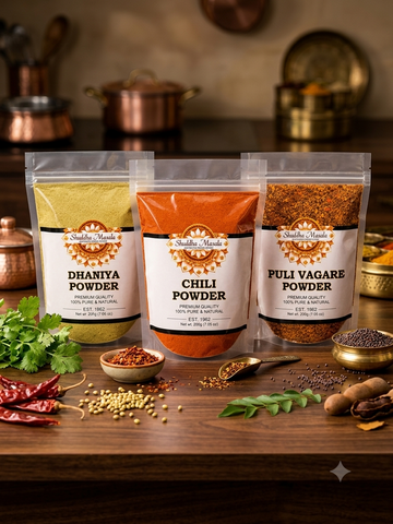 Dhaniya Powder + Chili Powder + Puli Vaghare Powder