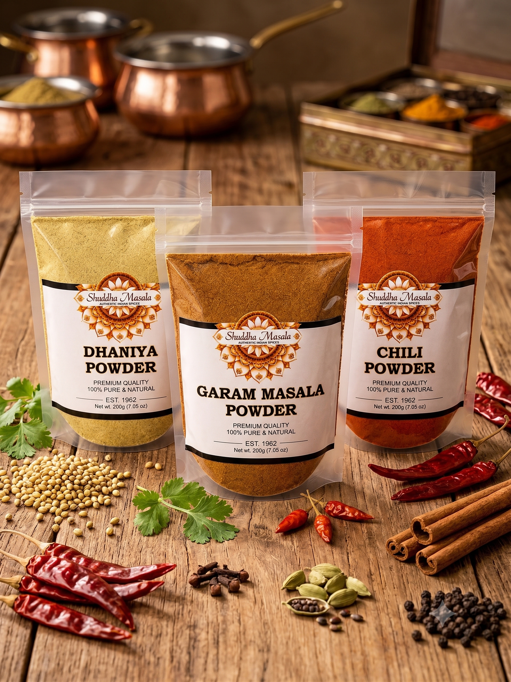 Dhaniya Powder + Garam Masala + Chili Powder
