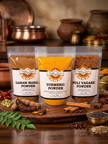 Turmeric Powder + Garam Masala + Puli Vaghare Powder
